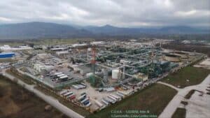 An image of the Oil Center of the Agri Valley "il Centro Olio Val d'Agri" (COVA).
